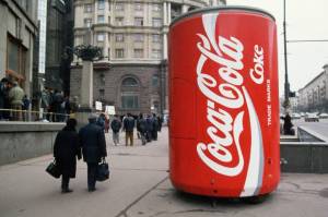 Large Coca-Cola Can Advertisement in Moscow